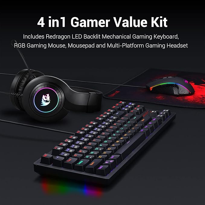 Redragon K552-Bb Mechanical Gaming 4 In 1 Combo