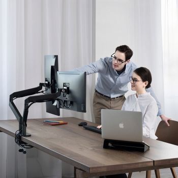 Upergo OZ-2 Gas Spring Dual Monitor Desk Mount, Steady Arm