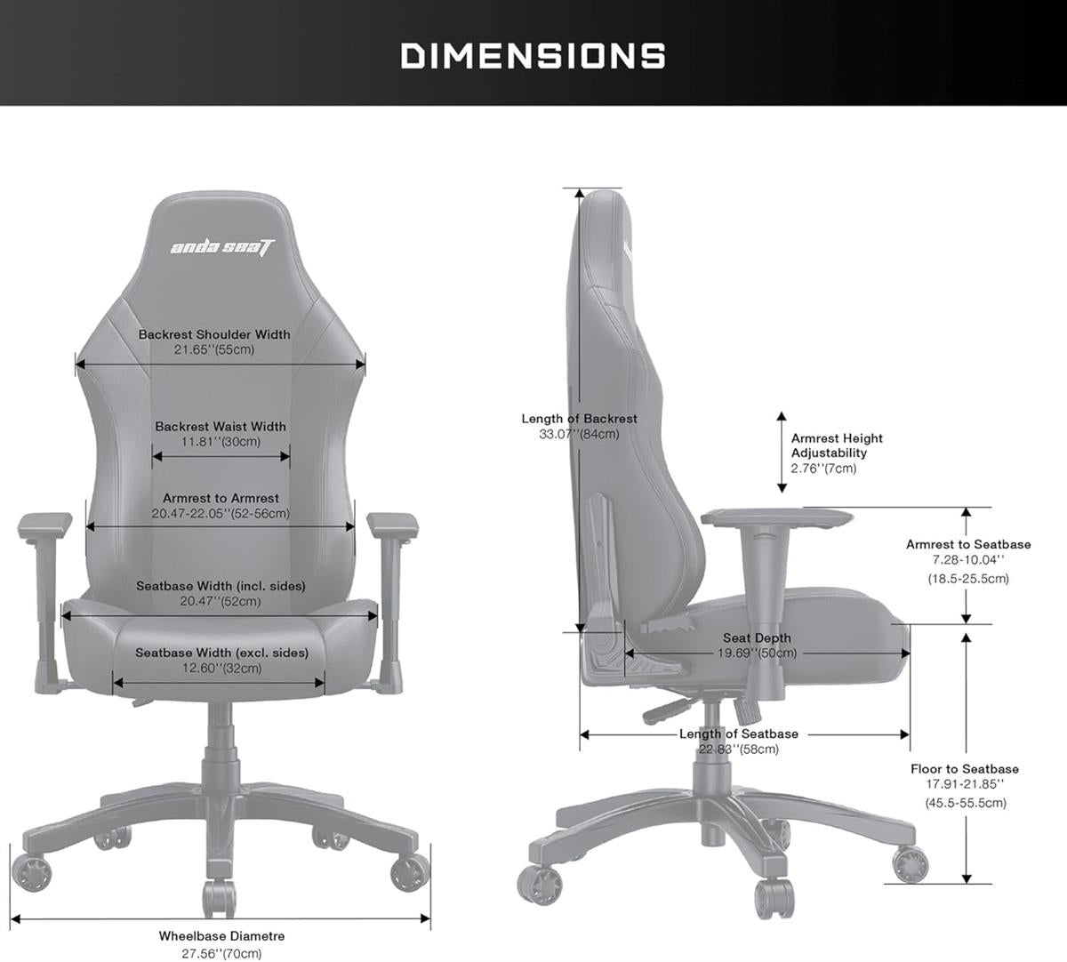 Anda Seat Luna Large Gaming Chair - Black / Red
