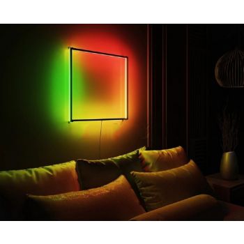 Gadgeton Modern Square RGB LED Wall Lamp with Remote Control - 745610