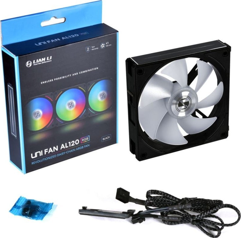 Lian Li UNI FAN AL120 Digital Addressable RGB 120 Fan, Single Pack, Black | G99.12AL1B.00