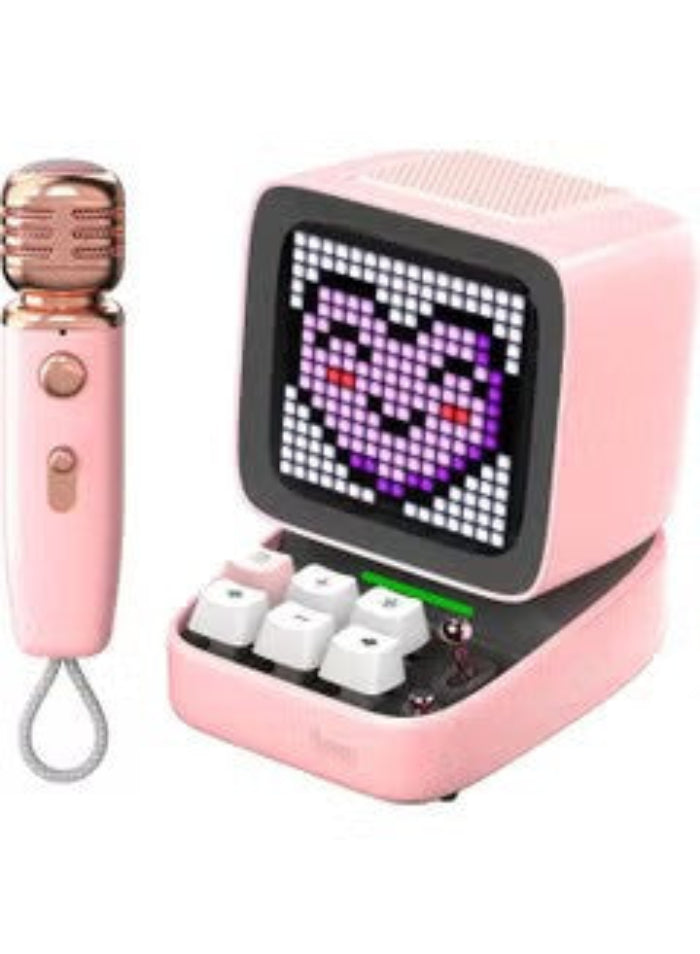 Divoom DitooMic Bluetooth Speaker Microphone Karaoke Function - Pink