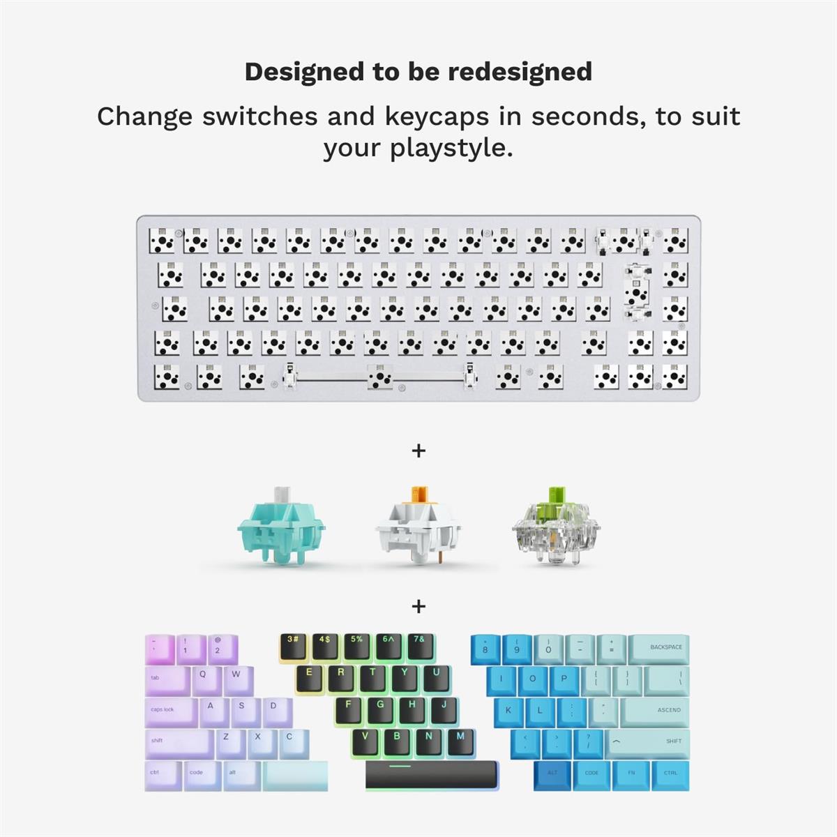 Glorious GMMK 2 Pre-Built Edition 96% Modular Keyboard - White GLO-GMMK2-96-FOX-W - Desert Games