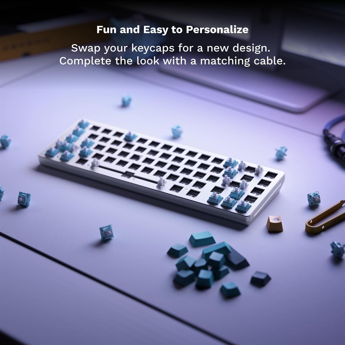 Glorious Gaming GMMK 2 Compact 65% Mechanical Gaming Keyboard - White GLO-GMMK2-65-RGB-W - Desert Games