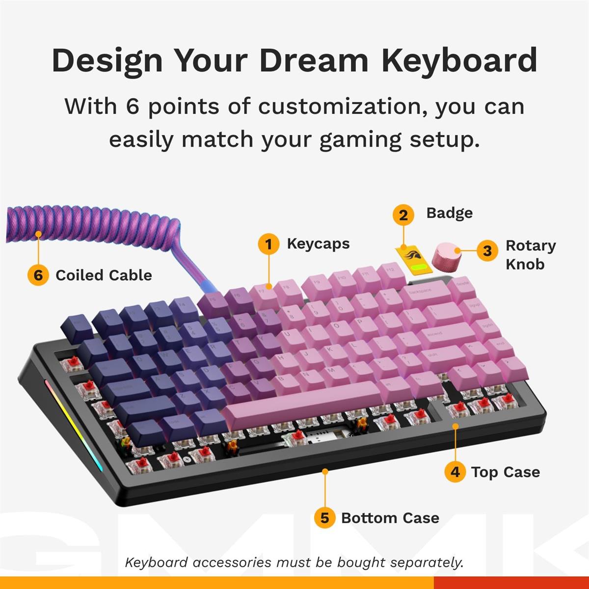 Glorious GMMK 3 75% Barebones Custom Keyboard - Black GMMK3-75-BB-W-BLK - Desert Games