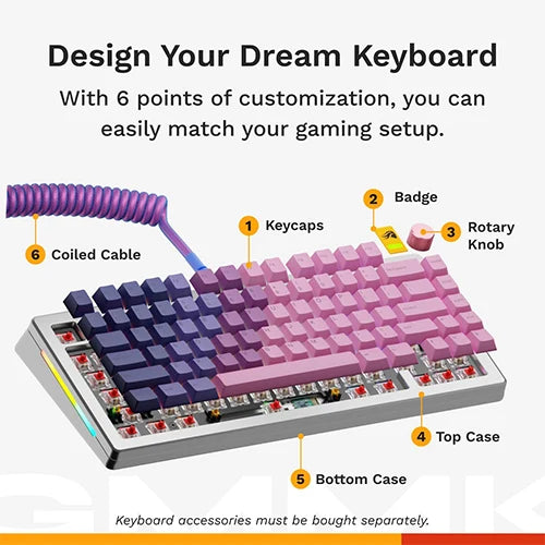 Glorious GMMK 3 PRO HE 75% Prebuilt Wireless Gaming Keyboard - Silver GMMK3-PRO-75-HE-WL-S - Desert Games